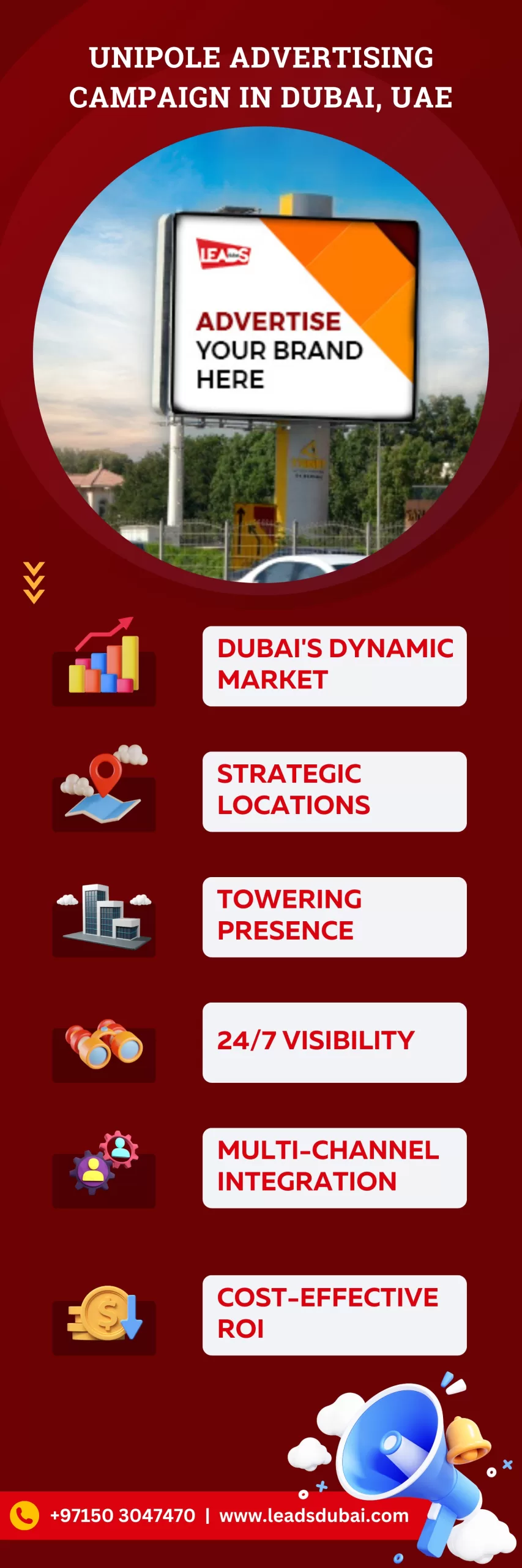 Unipole Advertising Campaign in Dubai UAE