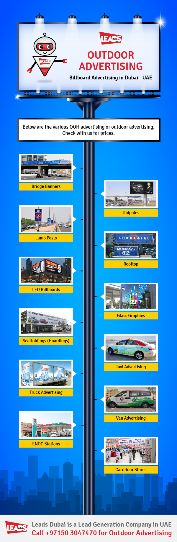 outdoor advertising infographic - uae dubai