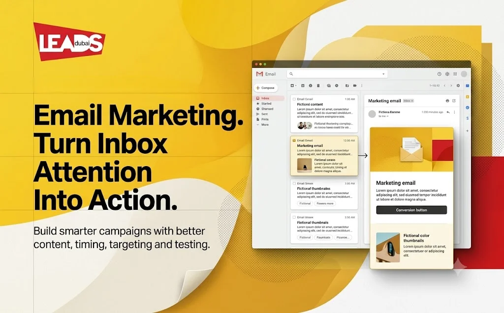 Illustration of a hand holding a gold email envelope surrounded by icons, promoting email marketing best practices.