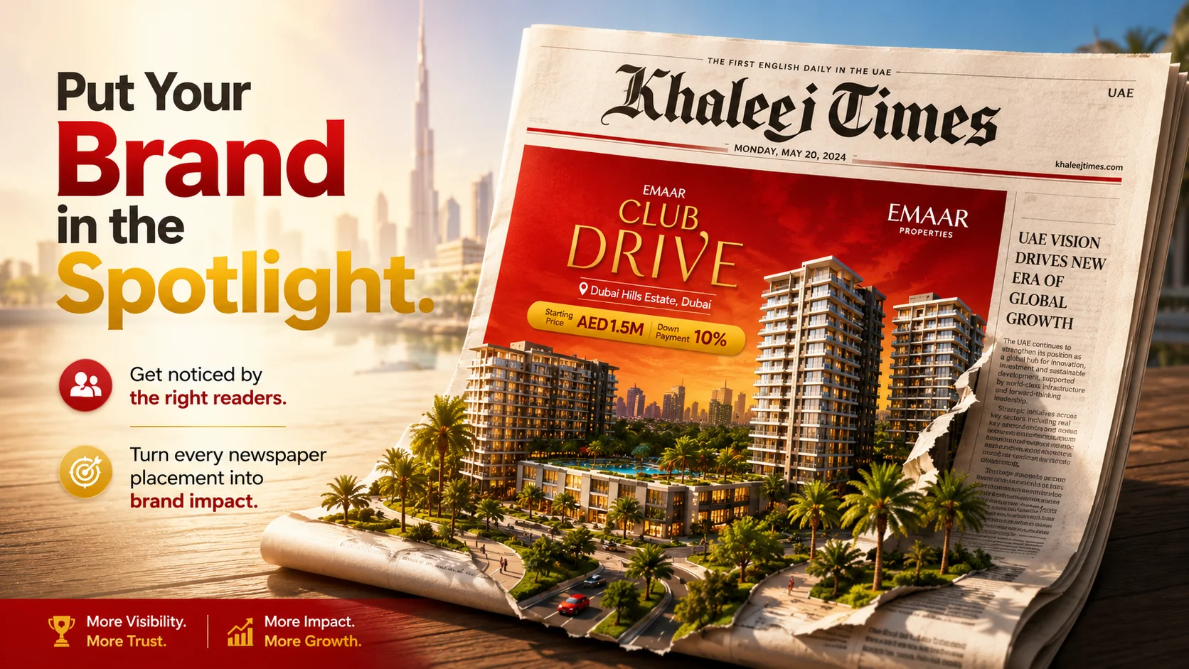 Advertise on Khaleej Times in the UAE, bilingual print and digital newspaper advertising