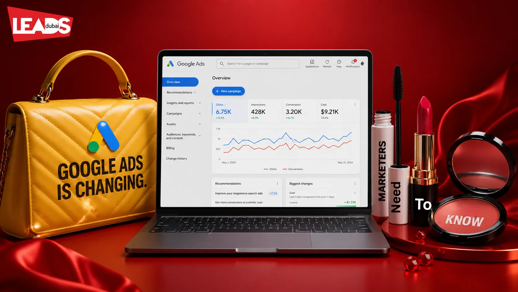 Google Ads is changing: a Google Ads dashboard showing clicks, impressions, conversions and cost, the updates marketers need to know