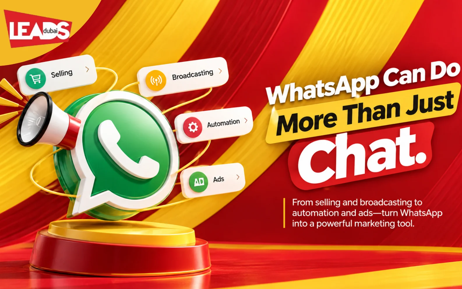 Illustration of a businessman climbing a rising bar chart with an arrow, symbolizing growth from WhatsApp marketing